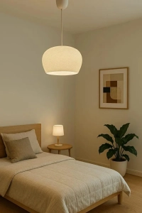 Elysium Beyaz Modern Dokulu, Pinterest Tarzı Özel Tasarım Tekli Sarkıt Avize